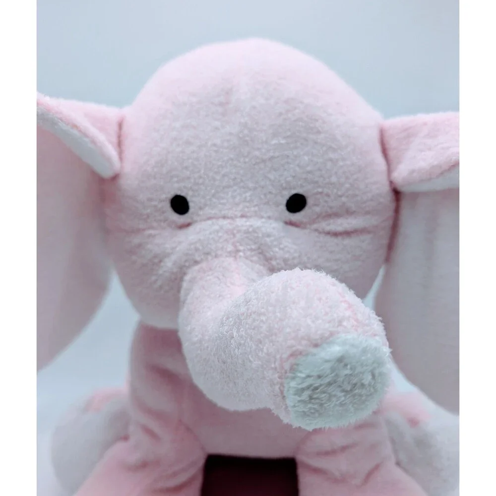 Pink Plush Terry Cloth Elephant Stuffed Animal 15” Girl Burton + Burton